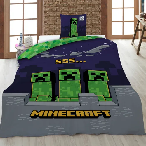 Minecraft Wende Bettwäsche Set 2 tlg. – Creeper Design 135 x 200 cm