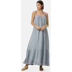 PM SELECTED Damen Musselinkleid Sommer Maxi mit Rüschen in grau von PM SELECTED