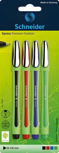 SCHNEIDER Malstift Schneider Fineliner Xpress 08 sortiert Blister 4 Stück
