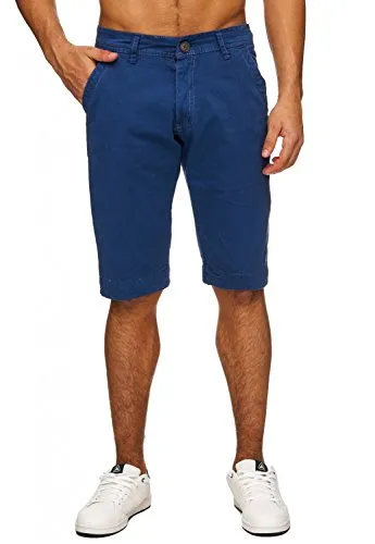 EGOMAXX Shorts Kurze Sommer Chino Hose Freizeit Bermuda Jeans Shorts, Farben:Blau, Größe:30W