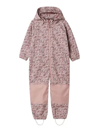 Name It Overall NMFALFA08 SOFTSHELL SUIT AOP 1FO NOOS rosa 92 EU - Baby-Hosen aus elastischem Softshell, wasserdicht und pflegeleicht, ideal für aktive Kinder bei jedem Wetter.