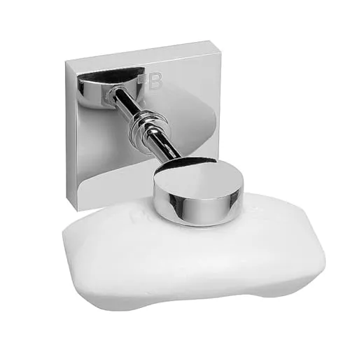 Brillantbad META Magnetseifenhalter aus Messing, chrompoliert für Bad & Küche - Badausstattung mit einfachem Montage-Set für Schrauben oder Kleben, ideal für eine elegante und praktische Seifenaufbewahrung.