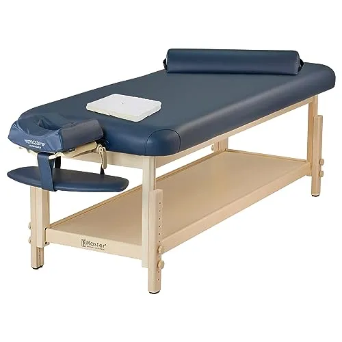 Master Massage Laguna Comfort Massagetisch aus Holz, stationärer Massagetisch, Wellnesstisch, höhenverstellbar, flach, Physiotherapie-Bett, medizinisch, klinische Behandlung, Schlafzimmer,