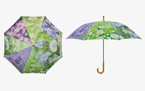 Esschert Design TP210 Regenschirm mit Blumenmotiven, 120 x 95 cm