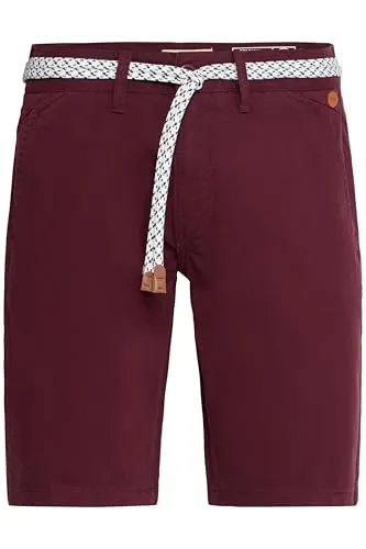 Blend BHRagna Herren Chino Shorts - Weinrot 2XL - Herren-Shorts aus 100% Baumwolle mit abnehmbarem Kordel-Gürtel, ideal für Alltag und Freizeit, vereint klassischen Stil mit hohem Tragekomfort.