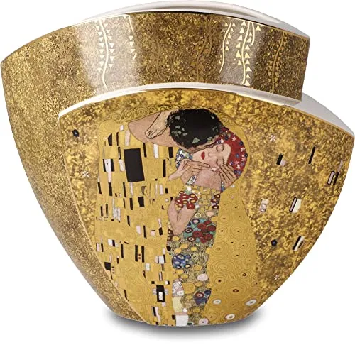 Goebel Tischvase Gustav Klimt - Der Kuss, Porzellan Kunstvase - Vasen aus hochwertigem Porzellan, Höhe ca. 20 cm, ein einzigartiges Kunstwerk von Gustav Klimt für stilvolle Akzente in Ihrem Zuhause.
