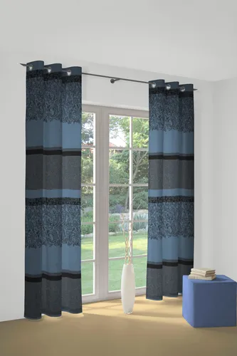 Wirth Vorhang Maribor, blickdicht und elegant mit Ösen in petrol von Wirth