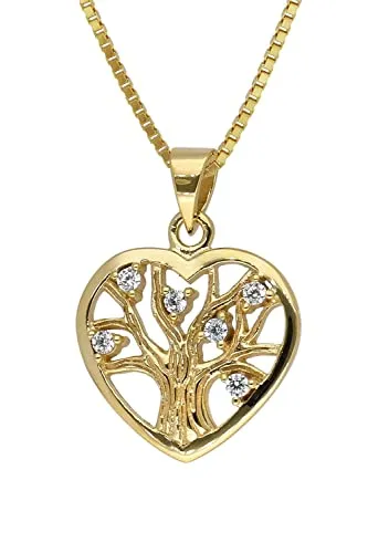 trendor Kette mit Anhänger Lebensbaum Gold 333/8K von trendor