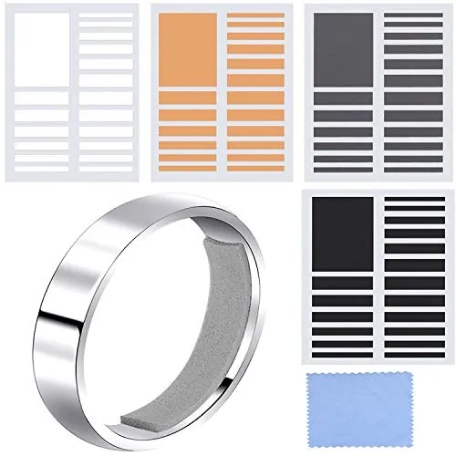 Chuangdi 8 Blätter Unsichtbarer Ring Sizer Loser Ringgrößenversteller zum Befestigen von Breiten Ringen, 152 Stück Isgesamt, 4 Farben, 2 Arten von Dicke
