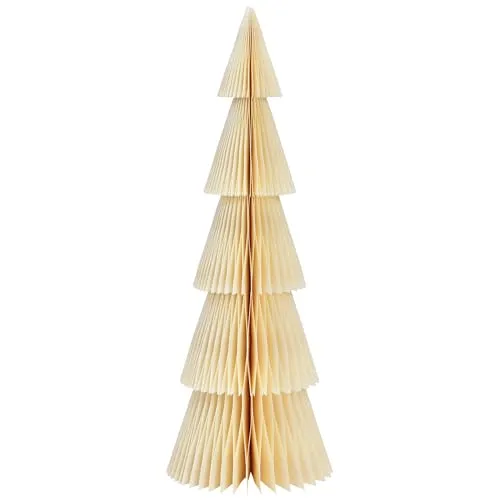 matches21 HOME & HOBBY Weihnachtsdeko Tannenbaum zum Aufstellen Weiß - Ø 14 x 40 cm Papier Tischdeko