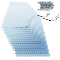 Hohlkammerstegplatten 14er-Set & Gewächshausklammern 50er-Set