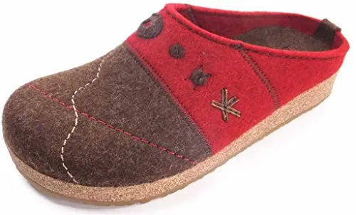 HAFLINGER Grizzly Tristan Damen Hausschuhe – Wolle Pantoffeln in Braun, Größe 42 EU - Damen-Hausschuhe aus 100% Wolle, ideal für warme Füße und hohen Komfort im Zuhause.
