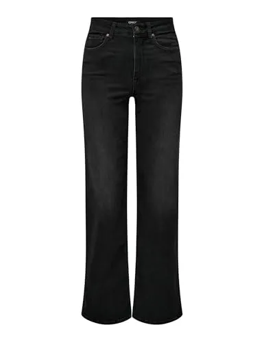 ONLMADISON Blush HW Wide DNM CRO099 NOOS - Hohe Taille Jeans für Damen - Stylische Jeanshose für Damen mit hoher Taille, Gürtelschlaufen und mehreren Taschen für praktischen Komfort.