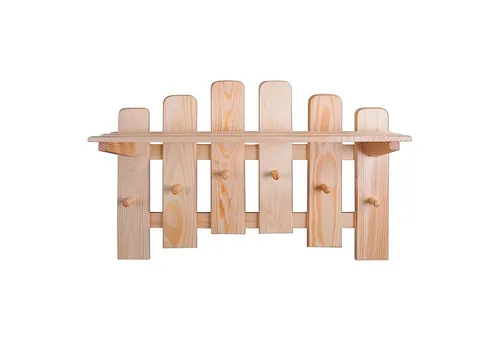 Garderobenpaneel Wandgarderobe 6 Haken 70x48 cm aus massivem Kiefernholz - Praktische Wandgarderobe mit 6 Haken für den Flur. Aus robustem Kiefernholz, ideal für den täglichen Gebrauch. Modernes Design und einfache Wandmontage.