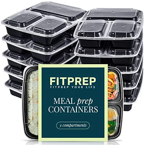 FITPREP 3 Fach Meal Prep Boxen im praktischen10er Pack