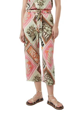 7/8-Hose COMMA Damen Gr. 38 in Pink-Beige - Legere 7/8-Hose von COMMA mit floralem Muster, ideal für Freizeitlooks. Aus 100% Viskose, atmungsaktiv und pflegeleicht für höchsten Tragekomfort.