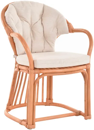 Klassischer Rattansessel Salle´ in Terracotta - Sofas & Sessel – stilvoller Rattansessel mit abnehmbaren Kissen, ideal für Wintergarten oder Lounge-Bereich.