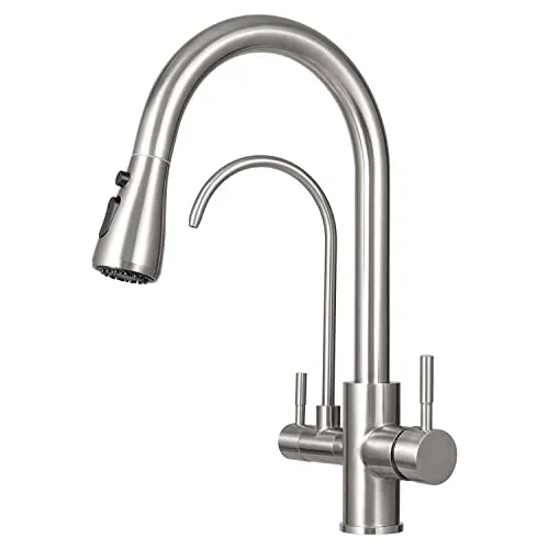 Wege Wasserhahn Edelstahl 360° Drehbar mit Ausziehbarer Handbrause