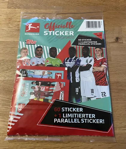 Topps Bundesliga Sticker 2021/2022 - Multipack mit 60 Stickern + Parallel