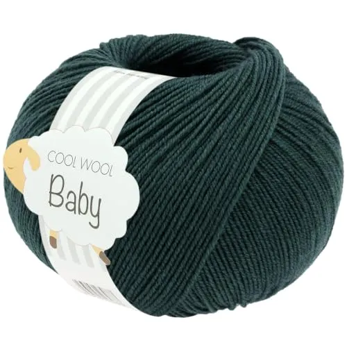 LANA GROSSA Cool Wool Baby | 100% Schurwolle Merino, filzfrei | Handstrickgarn aus 100% Schurwolle (Merino) | 50g Wolle zum Stricken & Häkeln | 220m Garn FB 350