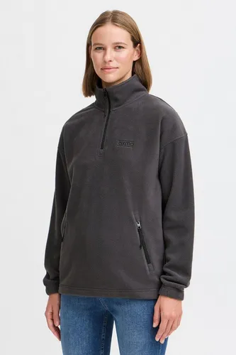 OXMO OXMatsine Damen Fleecepullover mit Reißverschlusstaschen und Troyerkragen - Der OXMatsine Fleecetroyer für Damen kombiniert lässigen Style mit hohem Tragekomfort. Mit wärmendem Material, praktischen Taschen und einem modischen Kragen ist er ideal für Freizeit und Outdoor-Aktivitäten.