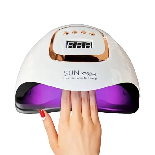 Timpou 380W UV-LED-Nagellampe, mit 81 LED-Perlen, professioneller Nageltrockner, Gel-Nagellack, UV-Nagellicht mit 4 Timer-Einstellungen, automatischer Sensor, LCD-Display
