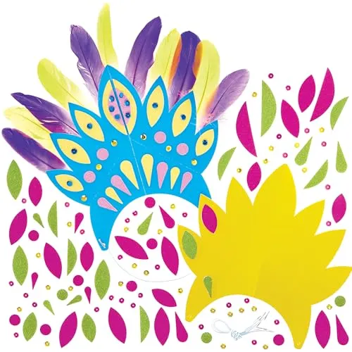 Baker Ross FN029 Karnevals-Kopfschmuck-Sets – 3er-Pack, pädagogische Kunst- und Bastelsets, Lernressourcen