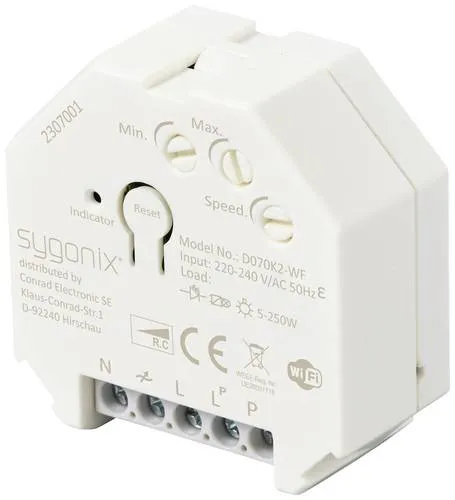 Sygonix SY-5775566 Unterputz Dimmer für LED-Lampen - Smart Home Unterputz Dimmer, ideal für die individuelle Lichtsteuerung von LED-Lampen, platzsparend und elegant in Weiß