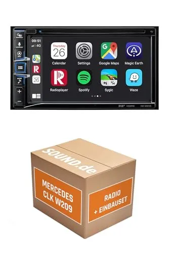 Autoradio Einbaupaket für Alpine INE-W611D kompatibel mit Mercedes CLK W209 mit Harman Kardon System | Navigationssystem CD-/DVD-Laufwerk