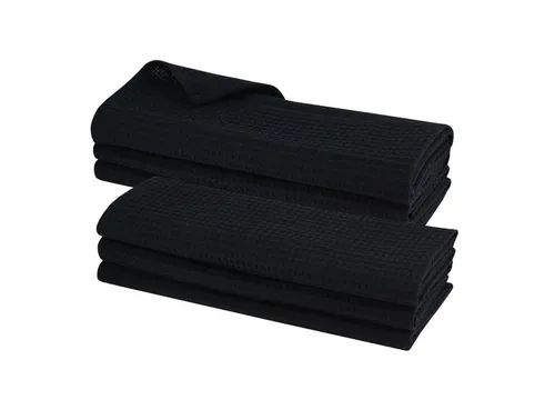 Engelland Geschirrtuch Poliertuch 6-tlg. Waffel-Pique in schwarz von ENGELLAND