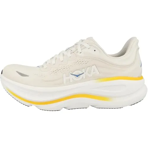 Hoka Herren Bondi 9 Laufschuhe in Weiß 46.6 in silber von HOKA