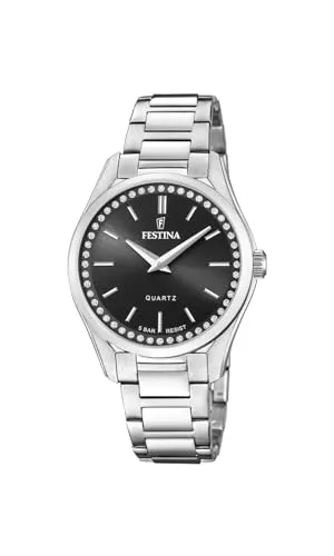 Festina Damen Analog Quarz Uhr F20583/4 - Elegante Armbanduhr für Damen aus Edelstahl, mit 5 bar Wasserdichtigkeit und stilvollem Ziffernblatt. Ideal für den täglichen Gebrauch und perfekt für modebewusste Frauen.