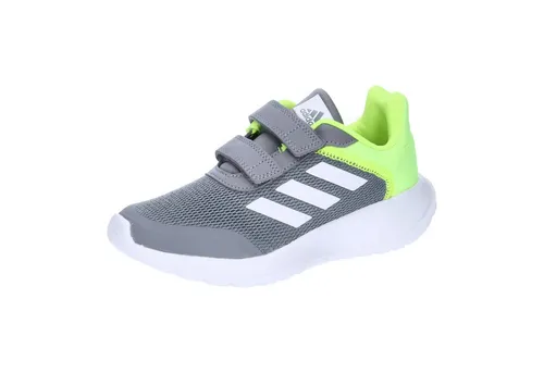 Adidas Tensaur Run 2.0 - Graue Kinder Sportschuhe - Bequeme Kinder Sportschuhe mit Klettverschlüssen, ideal für aktive Abenteuer. Die robuste EVA-Außensohle sorgt für Stabilität und das Obermaterial besteht zu 50 % aus recycelten Materialien.