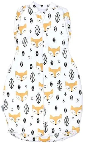 TupTam Baby Pucksack Swaddle Bag Wattiert Babyschlafsack unisex, Farbe: Wattiert 2.5 TOG/Füchse Orange, Größe: 3-6 Monate