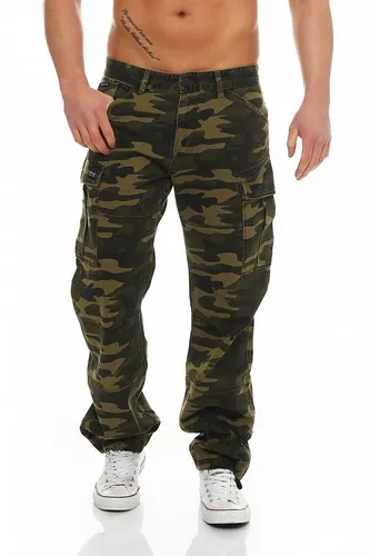 Big Seven Cargojeans Brian in Grün Camouflage – Comfort Fit Herren Jeans W48/L34 - Bequeme Cargojeans aus 97% Baumwolle und 3% Elasthan für optimalen Tragekomfort. Ideal für lässige Outfits und den täglichen Einsatz.