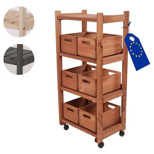 MODO24 Gemüseregal mit 4 Ebenen und 6 Kisten