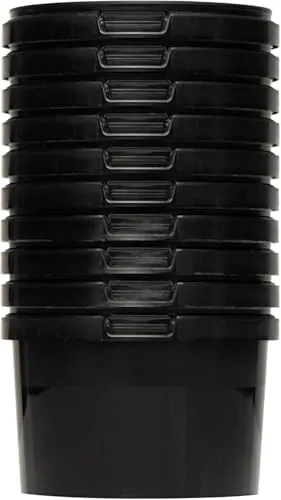 BenBow Eimer mit Deckel 0,5l schwarz 10x 0,5 Liter - lebensmittelecht, stabil, luftdicht, auslaufsicher, geruchsneutral - Aufbewahrungsbehälter aus Kunststof - leer