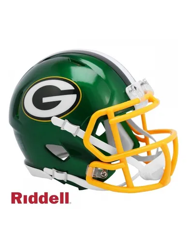 Riddell Speed Mini Football Helm - FLASH Green Bay Packers - Sonstige Sportarten - Offiziell lizenziertes NFL Produkt im ikonischen Design der Green Bay Packers, perfekt für Sammler und Fans, sorgt für einen Blickfang in jedem Raum.