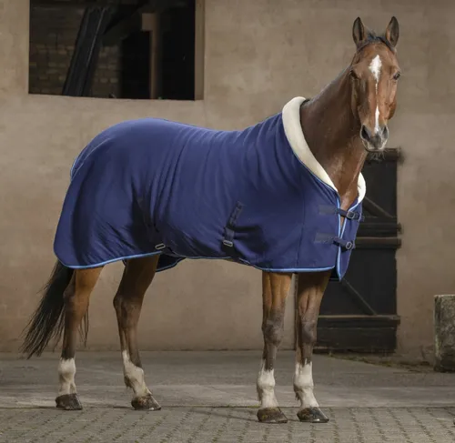 Pferde Abschwitzdecke Fleece mit Polsterung blau 165cm