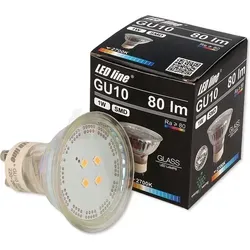 3x LED Line GU10 1W LED Leuchtmittel 120° SMD 4000K Neutralweiß 80 Lumen Spot Strahler Glass Einbauleuchte Energiesparlampe Glühlampe