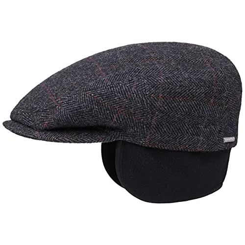 Stetson Kent Flatcap Herren Schiebermütze - Strickmützen für Herren, mit hohem Wollanteil für optimale Wärme und Ohrenklappen für zusätzlichen Schutz bei Kälte