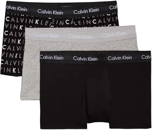 CALVIN KLEIN UNDERWEAR 3er-Set Boxershorts - Herren Boxershorts in Schwarz/Grau, elastischer Bund für optimalen Tragekomfort, ideal für den täglichen Gebrauch.