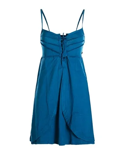 Vishes Damen Sommerkleid in Türkis mit Spaghettiträgern I Größe XL (38-40) I 100% Baumwolle I Stylisches Sommerkleid für Freizeit & Alltag I Nachhaltige Alternative Bekleidung