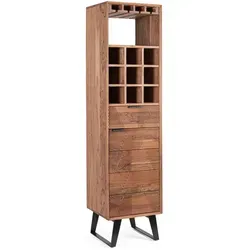 Barschrank Isar aus Akazienholz, 180 cm - Eleganter Barschrank aus Akazienholz, ideal für stilvolle Hausbars. Bietet Platz für Spirituosen, Gläser und Barzubehör – perfekt für gesellige Abende und beeindruckende Cocktails.