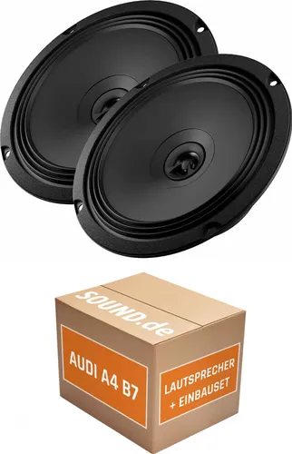 Audison APX 6.5 Lautsprecher Einbaupaket für Audi A4 B7 + Cabrio - Komplettes Lautsprecher Einbaupaket für Audi A4 B7 (2004-2008) mit 2x Audison APX 6.5 Tief-Mitteltöner und integriertem Hochtöner. Einfache Installation dank Adapterringen und -steckern.