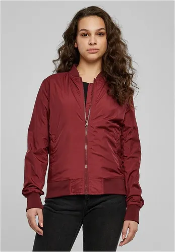 Urban Classics Damen Light Bomber Jacket Burgundy, 3XL - Leichte Übergangsjacke aus Polyester im klassischen Bomber-Style. Mit Rippbündchen und praktischen Taschen ist sie vielseitig kombinierbar und sorgt für einen stilvollen Look in der warmen Jahreszeit.