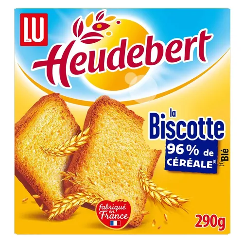 Heudebert Biscotte Nature 290g – 36 Scheiben goldgelber Zwieback-Genuss