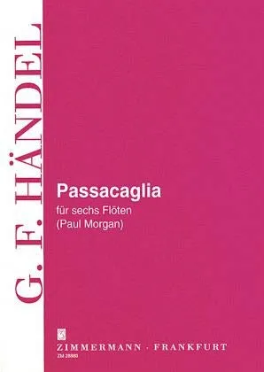 Passacaglia, 6 Flöten (Piccolo, 4 Flöten, Altflöte in G): 6 Flöten (Piccolo, 4 Flöten, Altflöte in G). Partitur und Stimmen.
