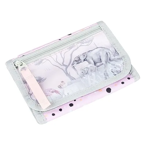 Baagl Brustbeutel Kinder - Geldbörse für Mädchen - Geldbeutel, Mini Portemonnaie, Kleingeld Münzbörse (Safari)