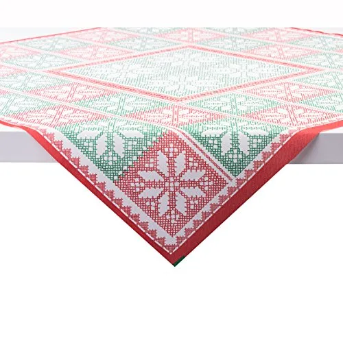 Sovie HORECA Tischdecke Chriss in Rot-Grün aus Linclass® Airlaid, Weihnachtstischdecke Einweg stoffähnlich, ideal für Advents- & Weihnachtefeiern, 80 x 80 cm, 20 Stück